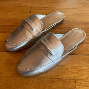 Silver Slip-On Mules